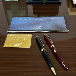 MONTBLANC -- Luxury Writing Instruments, Set: Ballpoint & Rollerball, Svc Card